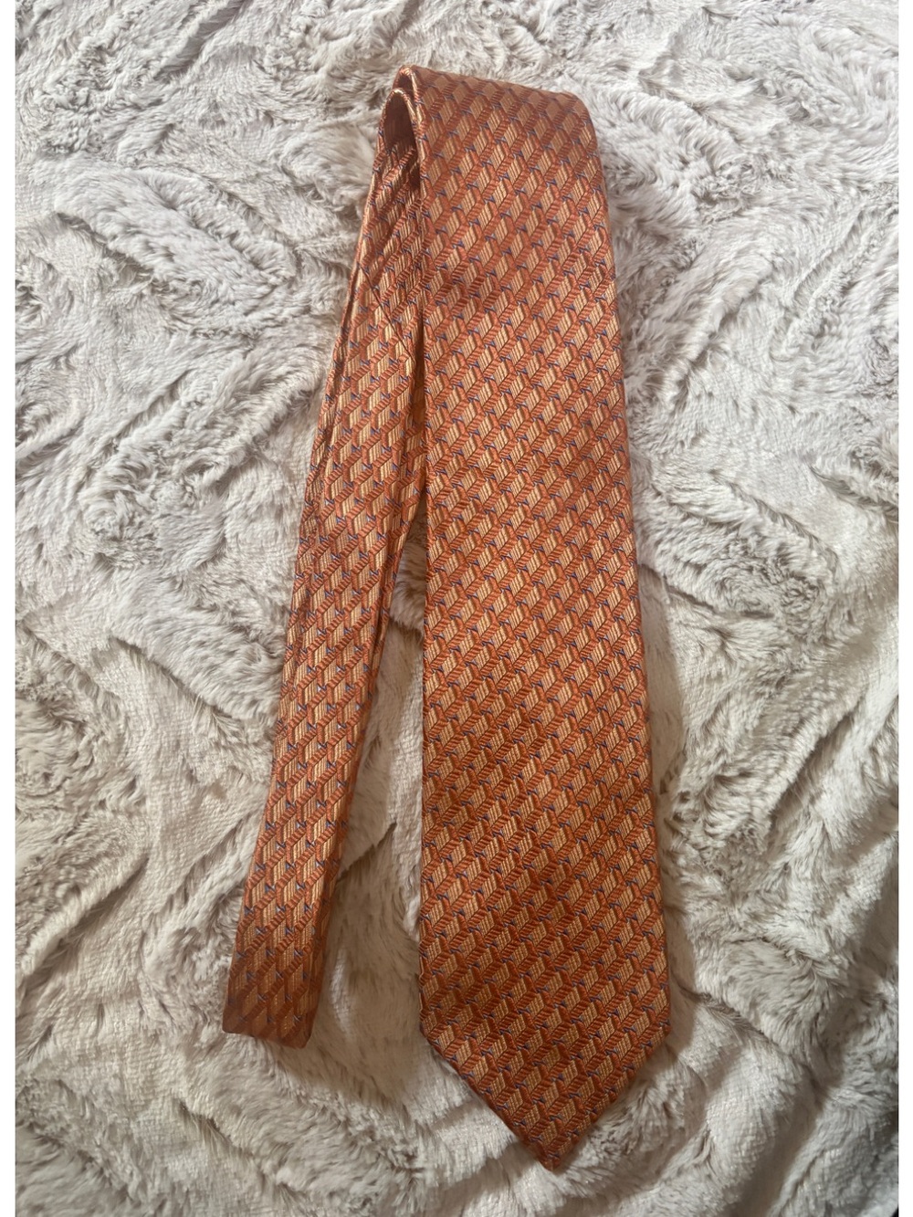 Jos. A. Bank Orange Woven Geometric Silk Tie